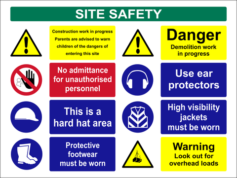 Site safety sign, incl. warning and danger sign (C45)