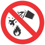 No Water As Extinguishing Agent safety sign (PV4)