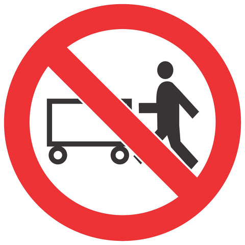 No Hand Trolleys safety sign (PV9)