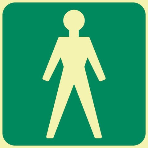 SABS Gents toilet photo luminescent safety sign (E26)