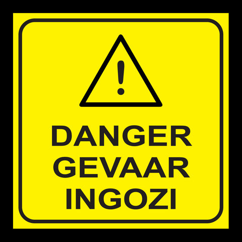 Danger - 3 Languages safety sign (MV42)