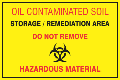 Oil Contaminated soil safety sign (HW74)