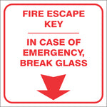 Fire Escape key safety sign (FE11)