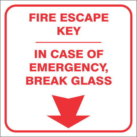 Fire Escape key safety sign (FE11)