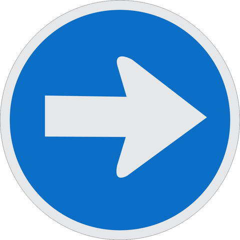 Proceed Right Only road sign (R106)