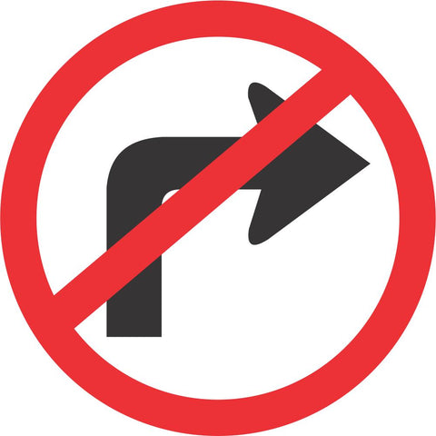 No Right Turn road sign (R210)