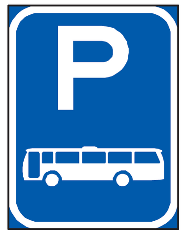 Bus parking road sign (R301-P)