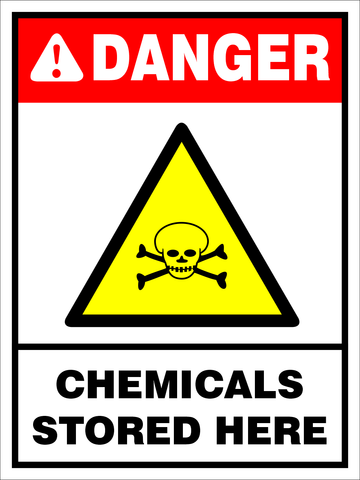 Danger : Chemicals stored here safety sign (DAN021)
