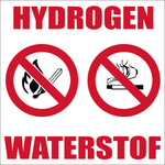 Hydrogen, No Smoking and No Open Flames safety sign (FA14)