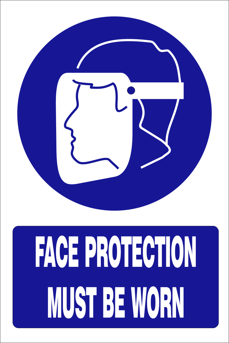 Face protection must be worn safety sign (MV010 A) Safety Sign Online