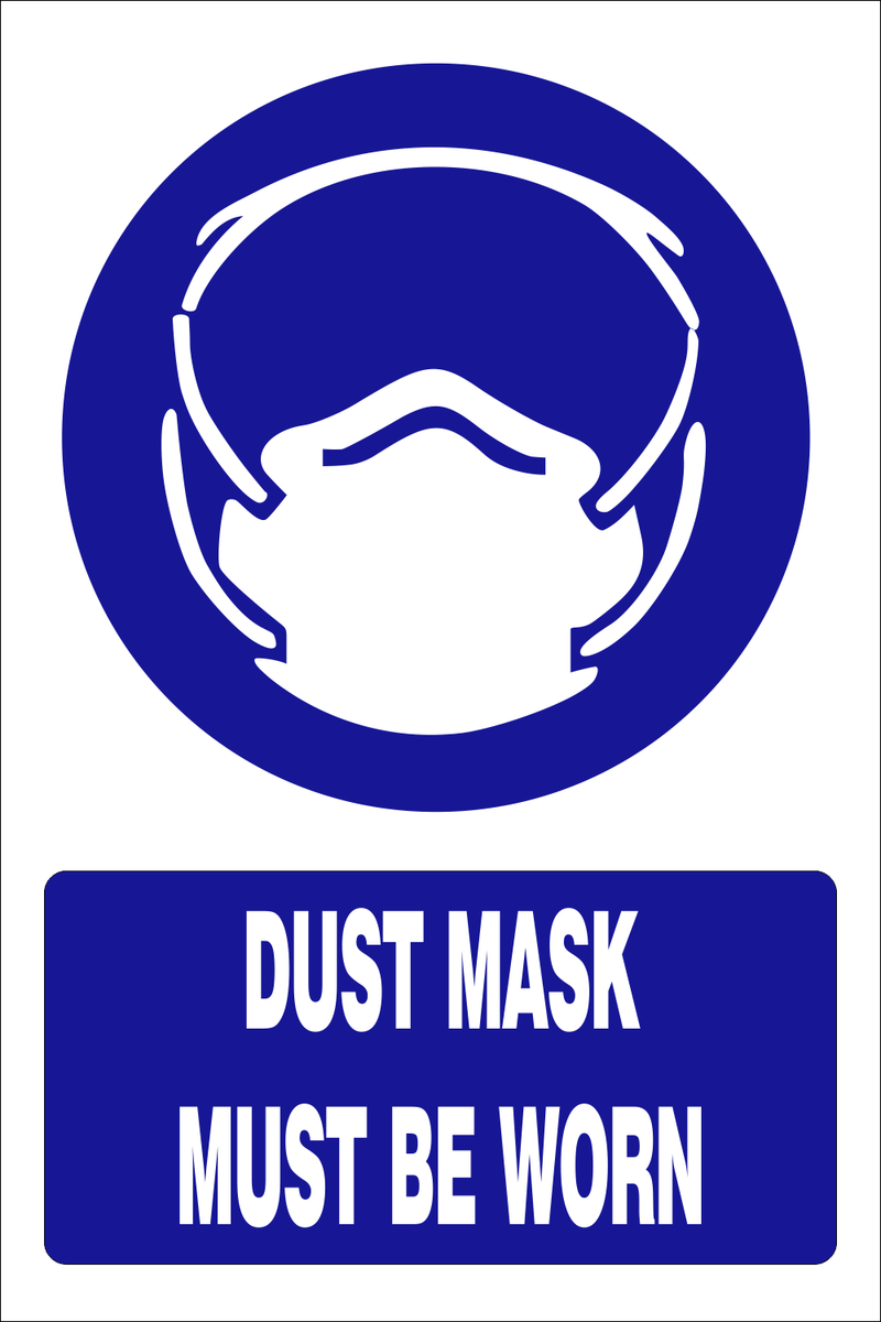 Dust mask must be worn safety sign (MV012 A) Safety Sign Online