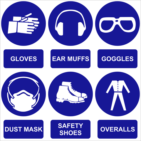 PPE Pictures with words safety sign (M100)
