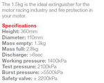 Fire Extinguisher 1.5kg (DCP1.5)