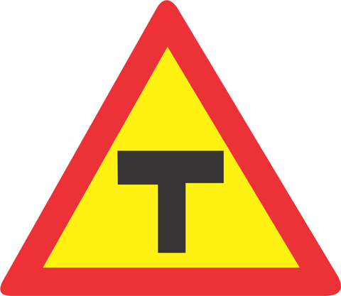 T-Junction Temporary road sign (TW104)