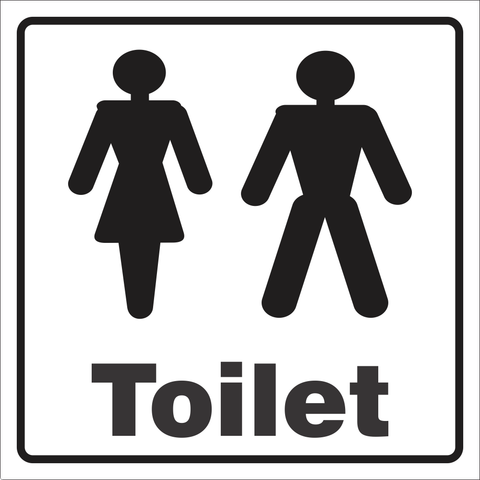 Unisex toilet safety sign (M009)