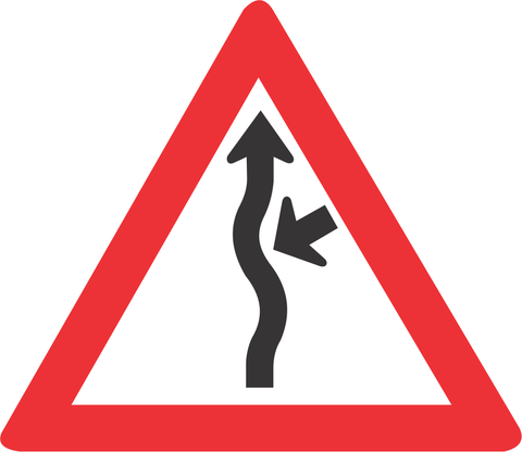Concealed driveway (from right) road sign (W216)