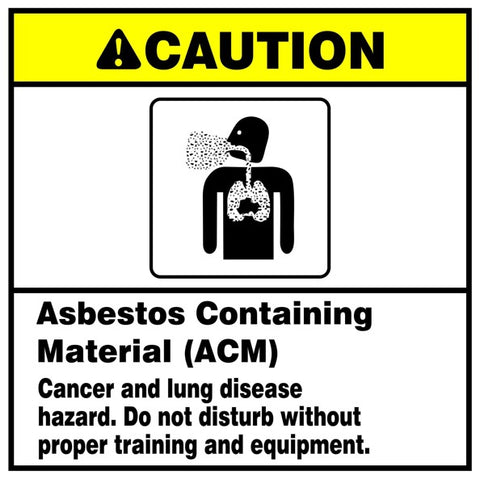 Caution : Asbestos containing Material safety sign (ASB03)