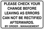 Please check your change safety sign (B5)