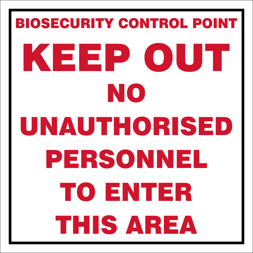 Biosecurity control point safety sign - (BCP01) | Safety Sign Online