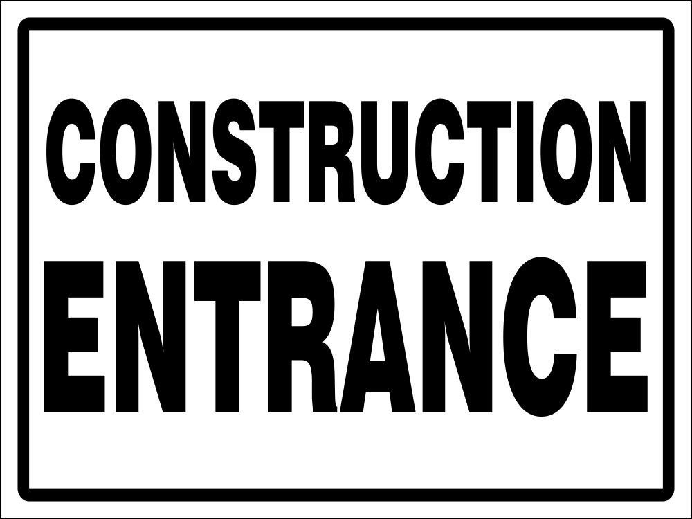 Construction Entrance safety sign (C83) | Safety Sign Online