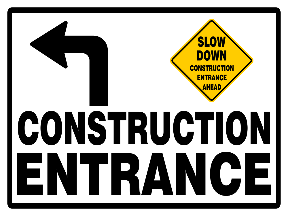Construction Entrance Sign Construction Access Only Sign Stock Image