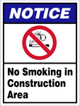 Notice : No smoking in construction area safety sign (C92)