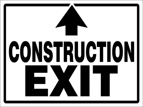 Construction exit arrow ahead safety sign safety sign (C98)