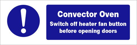 Convector oven safety sign (CAT13)