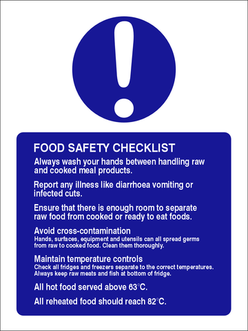 Food safety checklist safety sign (CAT24)