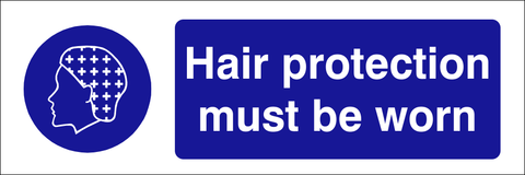 Hair protection must be worn safety sign (CAT25)