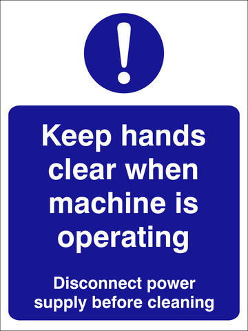 Keep hands clear when machine is operating safety sign (CAT27)