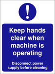 Keep hands clear when machine is operating safety sign (CAT27)