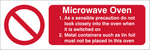 Microwave Oven safety sign (CAT30)