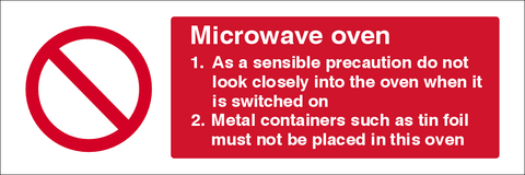 Microwave Oven safety sign (CAT30)