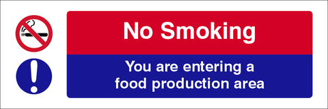 No smoking you are entering a food production area safety sign (CAT32)