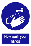 Now wash your hands safety sign (CAT34)