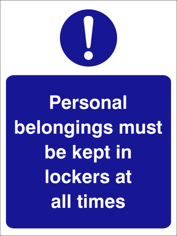Personal belongings safety sign (CAT35)