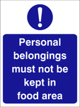 Personal belongings must not safety sign (CAT36)