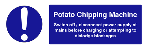 Potato Chipping Machine safety sign (CAT41)