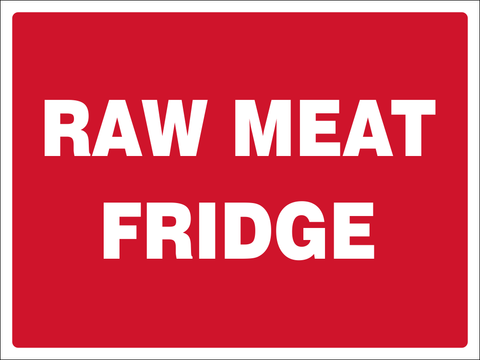 Raw meat fridge safety sign (CAT45)