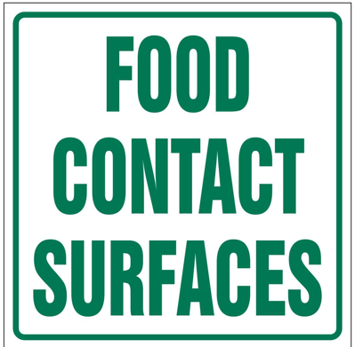 Food contact surfaces safety sign (CAT54)