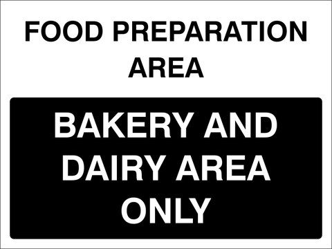 Food preparation area safety sign (CAT6)