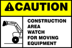 Caution : Construction area safety sign (CAU018)