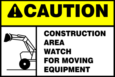 Caution : Construction area safety sign (CAU018)