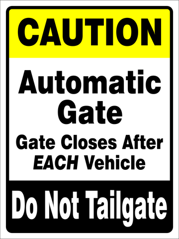 Caution : Automatic gate safety sign (CAU046)