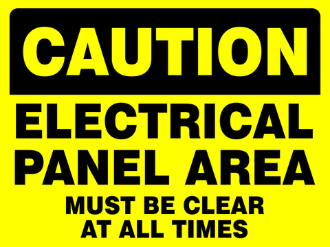 Caution : Electrical panel area safety sign (CAU050)