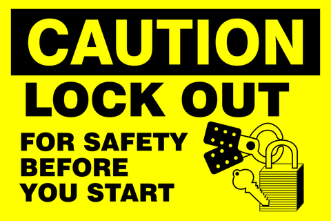 Caution : Lock out safety sign (CAU072)