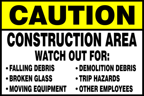 Caution : Construction area safety sign (CAU08)