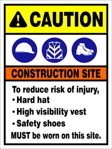 CAUTION : Construction site safety sign (CAU092)
