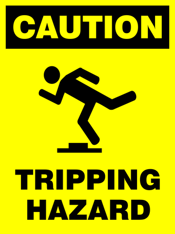 Caution : Tripping Hazard safety sign. (CAU109)